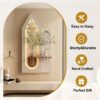 Adjustable 3 Color LED Sandstone Wall Decor With Simulated Plants, Glass Vase & Rabbit Statue - Light Coffee - Image 6