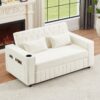 Pull Out Sofa Bed Convertible Couch Loveseat Sofa Modern Sleeper Sofa With Adjustable Backrest For Living Room - Beige - Image 11