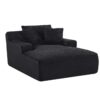 Cloudline - Oversized Chaise Lounge Chair In Soft Corduroy, Modern Comfy Couch With Full Foam Cushioning, Cozy Sleeper Sofabed For Living Room - Black - Image 10