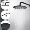 Round Rain Shower Head And Handheld Shower Set With Brass Construction - Matte Black - Image 5