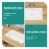 Modern Rectangular Undermount Bathroom Sink With Overflow - White - Image 6
