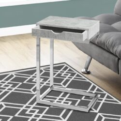 Accent Table, C - Shaped Contemporary And Modern - Gray