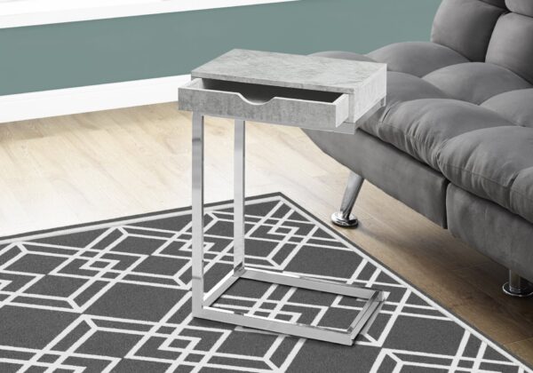 Accent Table, C - Shaped Contemporary And Modern - Gray