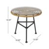Petrichor - Outdoor Side Table With Tempered Glass And Steel Frame - Light Brown - Image 3