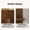 3D LED Sandstone Wall Decor With Simulated Plants, Glass Vase & Remote Control - Light Coffee - Image 9