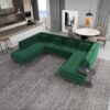 Brooke - U Shape Corner Sofa - Green - Image 11