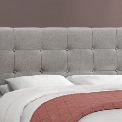 Queen Size Bed, Upholstered, Transitional - Gray