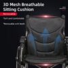 Lightweight Wheelchair Foldable 300 Lbs Capacity 24" Tires Adjustable Seat Belt And Anti Backflip Device Safe And Durable Transport Chair For And Disabled - Silver - Image 9