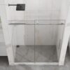 Frameless Shower Door, Silent Sleek Sliding Glass Door, Tempered Glass - Chrome - Image 4