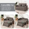 Upholstered Sleeper Bed Sofa With Dual USB Charging, Adjustable Backrest - Brown Gray - Image 7