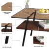Rectangle Coffee Table, Tempered Glass Tabletop With Metal Legs, Modern Table For Living Room - Brown - Image 9