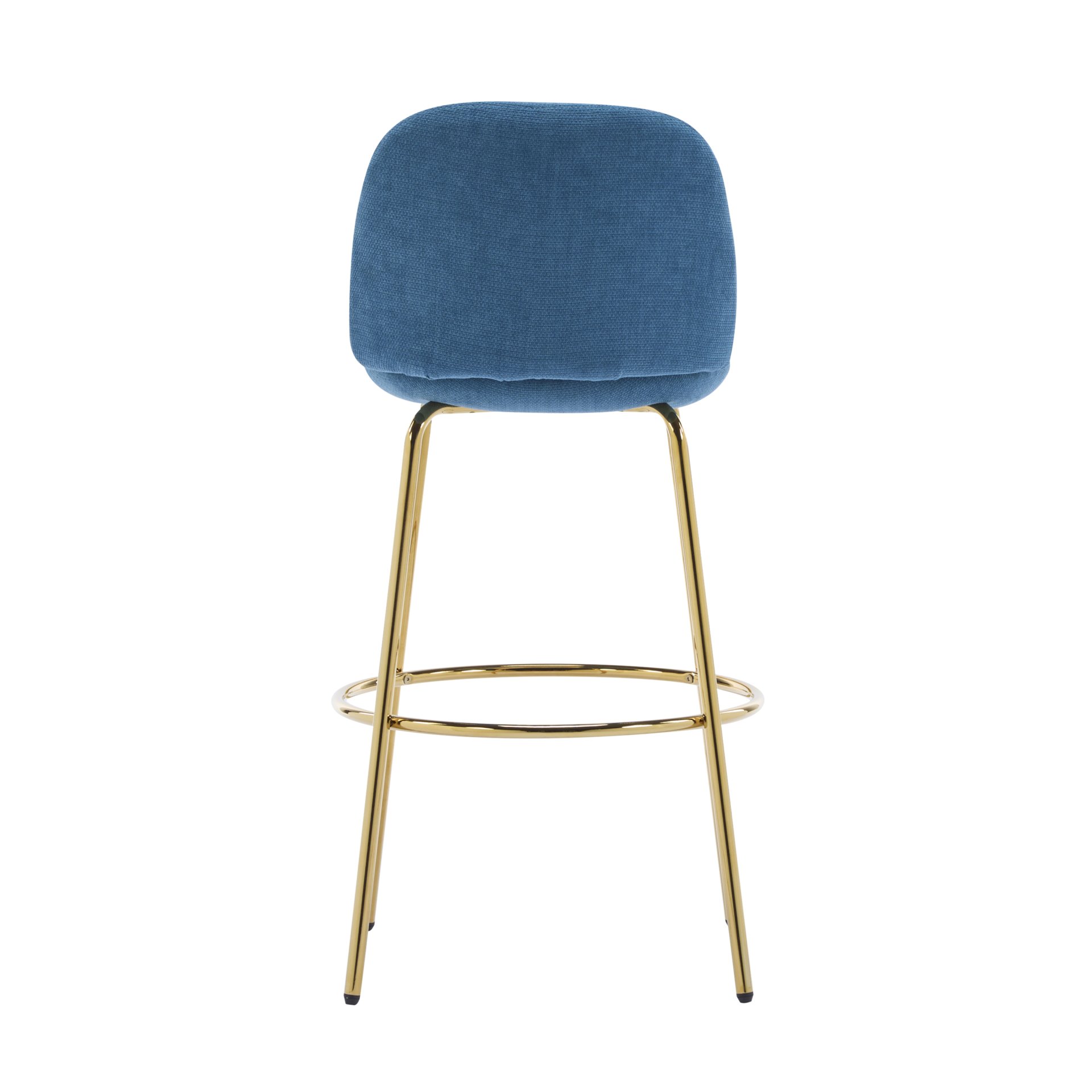 Rio Claro - Indoor Metal Upholstered Barstool Upholstery (Set of 2) - Gold / Blue - Image 11