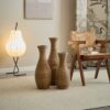 3 Piece Artificial Rattan Floor Vase Set Decorative Accent For Living Room, Hallway & Entryway, Ideal For Dried Or Silk Flower Arrangements - Beige - Image 14