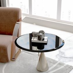 24" Round Tempered Glass Table Top Glass 1 / 2" Thick Beveled Polished Edge - Black