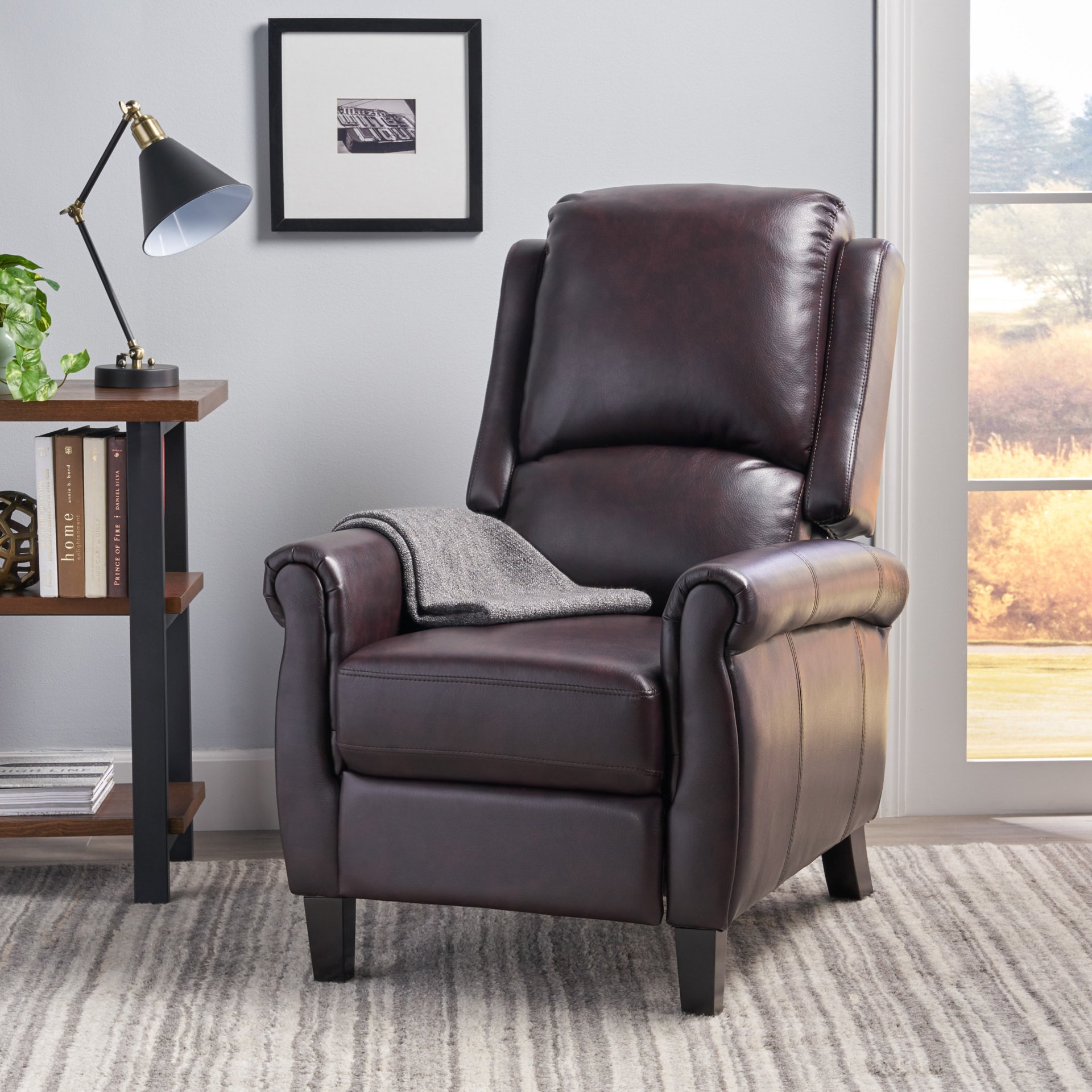 Memphis - Standard Recliner Club Chair - Burgundy - Image 2