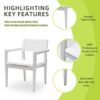 Outdoor Patio Stationary Dining Chairs With Outdoo Grade Sunbrella Fabric Cushions, Tapered Feet (Set of 4) - Grayish - Image 4