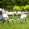 Folding Outdoor Chairs For Indoor, Outdoor Camping, Picnics, Beach, Backyard, Bbq, Party, Patio (Set of 2) - Beige - Image 2