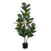 49" Tall, Artificial Plant, Fiddle Tree, Indoor, Faux, Fake, Floor, Greenery, Potted, Real Touch, Decorative - Green / Black - Image 5
