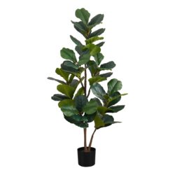 49" Tall, Artificial Plant, Fiddle Tree, Indoor, Faux, Fake, Floor, Greenery, Potted, Real Touch, Decorative - Green / Black