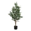 47" Tall, Artificial Plant, Acacia Tree, Indoor, Faux, Fake, Floor, Greenery, Potted, Silk, Decorative - Green / Black - Image 5
