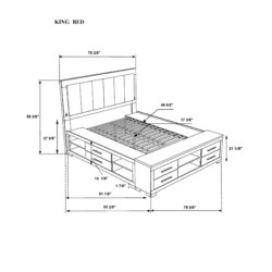 Emilia - 5 Piece King Bedroom Set With Panel Headboard And Siderail Storage - Black / Gray