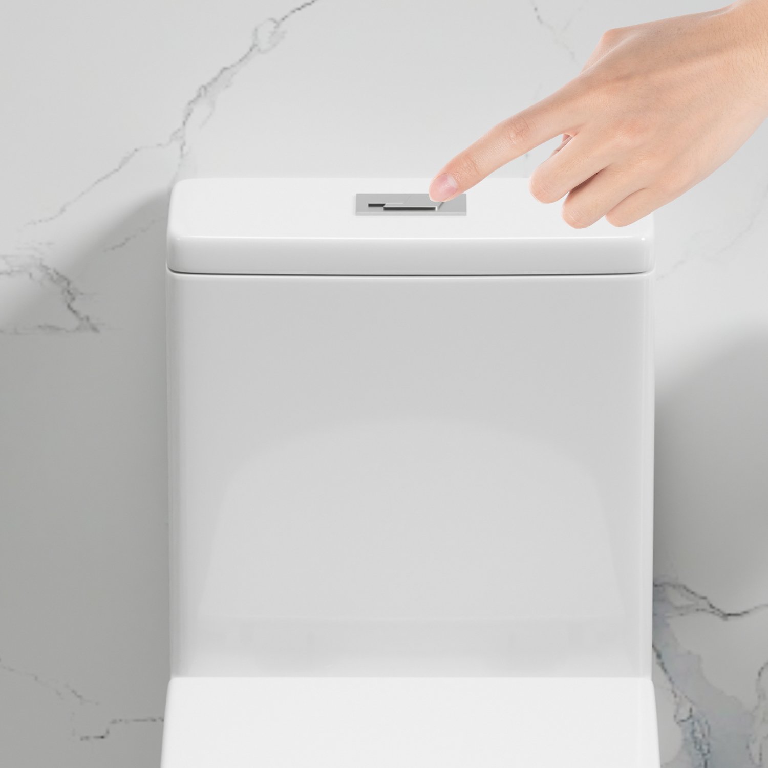 1 Piece Toilet With Dual Flush & Rimless Bowl - Glossy White - Image 7