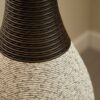 Tall Designer Floor Vase Artificial With 2 Tone Decorative Accent For Living Room - White / Black - Image 16