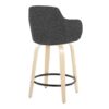 Boyne - Contemporary Fixed Height Counter Stool With Swivel Round Footrest (Set of 2) - Natural / Dark Gray - Image 4