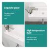 Rectangle Wall Mount Bathroom Sink With Single Faucet Hole, Stain Resistant - White - Image 7