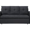 Aiden - Linen Fabric Sleeper Sofa With Tufting - Black - Image 4