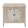 2 Door Carved Storage Cabinet With Adjustable Shelf, Accent Furniture For Living Room, Hallway, Kitchen - Natural - Image 18