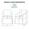 London - Upholstered Skirted Dining Arm Chair With Hidden Casters - Beige - Image 3