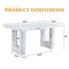 Stylish Marble Textured Dining Table With Glass Elements - Transparent / White - Image 3