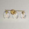 Luster - 3 Lights Vanity With Clear For Bathrooms Above Mirror Wall Lamp Satin - Clear / Gold - Image 7