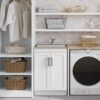 Kyle - Laundry Cabinet With Faucet And Stainless Steel Sink - White - Image 8