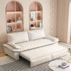 Queen Pull Out Sofa Bed, 3 In 1 Convertible Sleeper Sofa Multifunctional Velvet Loveseat Bed - Beige - Image 7