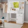43.31" Newly Designed Smart Mirror Dressing Table With Drawers And Storage Cabinet, Dressing Table With Dressing Pad For Bedroom, Dressing Room - White - Image 7