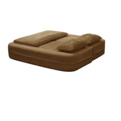 Multi Functional Sectional Sofa Bed With Independent Chaise Lounge And Functional Blanket - Camel