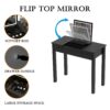 Makeup Vanity Desk With Mirror 3 Level Adjustable LED Lighting, Flip Top Storage 2 Drawers & 3 Removable Organizer Boxes - Black - Image 5