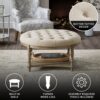 Cedric - Accent Ottoman With Tufted Top And Storage Shelf - Cream - Image 9