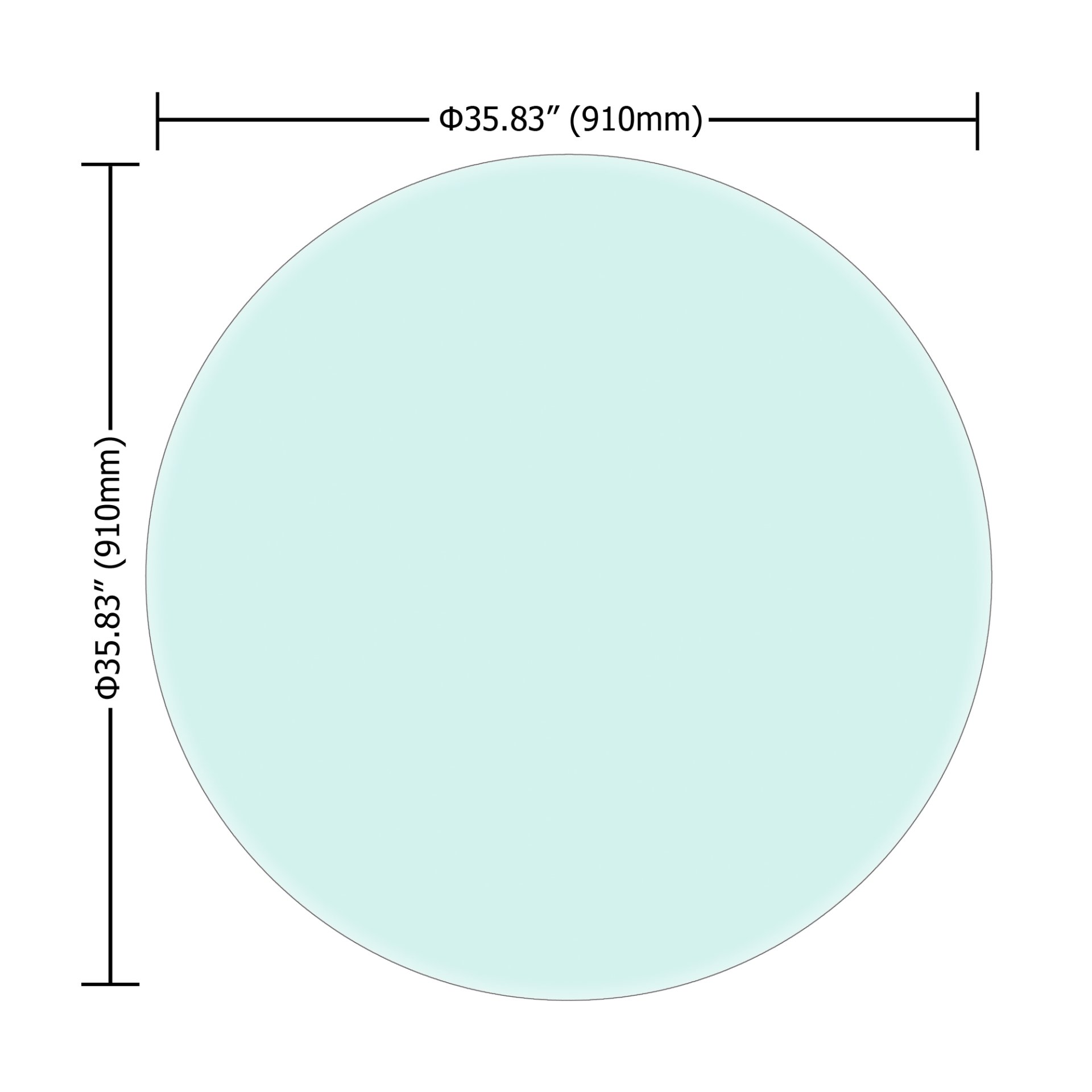 36" Round Tempered Glass Table Top Clear Glass 2 / 5" Thick Beveled Polished Edge - Transparent - Image 6