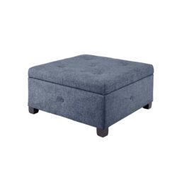 Aspen - Soft Close Storage Ottoman - Blue