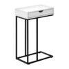 Accent Table, C - Shaped Contemporary And Modern - White - Image 2