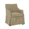 London - Upholstered Skirted Dining Arm Chair With Hidden Casters - Beige - Image 10