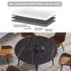 Modern Artificial Stone Round Dining Table With Metal Legs, Can Accommodate 6 People - Black - Image 8