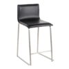 Marcel Mara - 5 Piece Upholstered Contemporary Counter Height Dining Set - Chrome / White / Black - Image 4