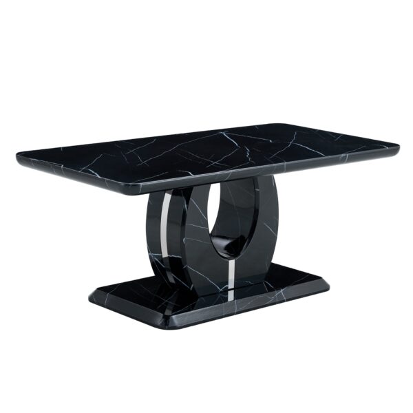 Modern Minimalist Pattern Sticker Rectangular Coffee Table With Elegant Design And Moderate Size - Black