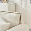 3 And 2 Seater Sofa With Rolled Arms And Nailhead Trim Upholstered Couch With Legs - Beige - Image 10