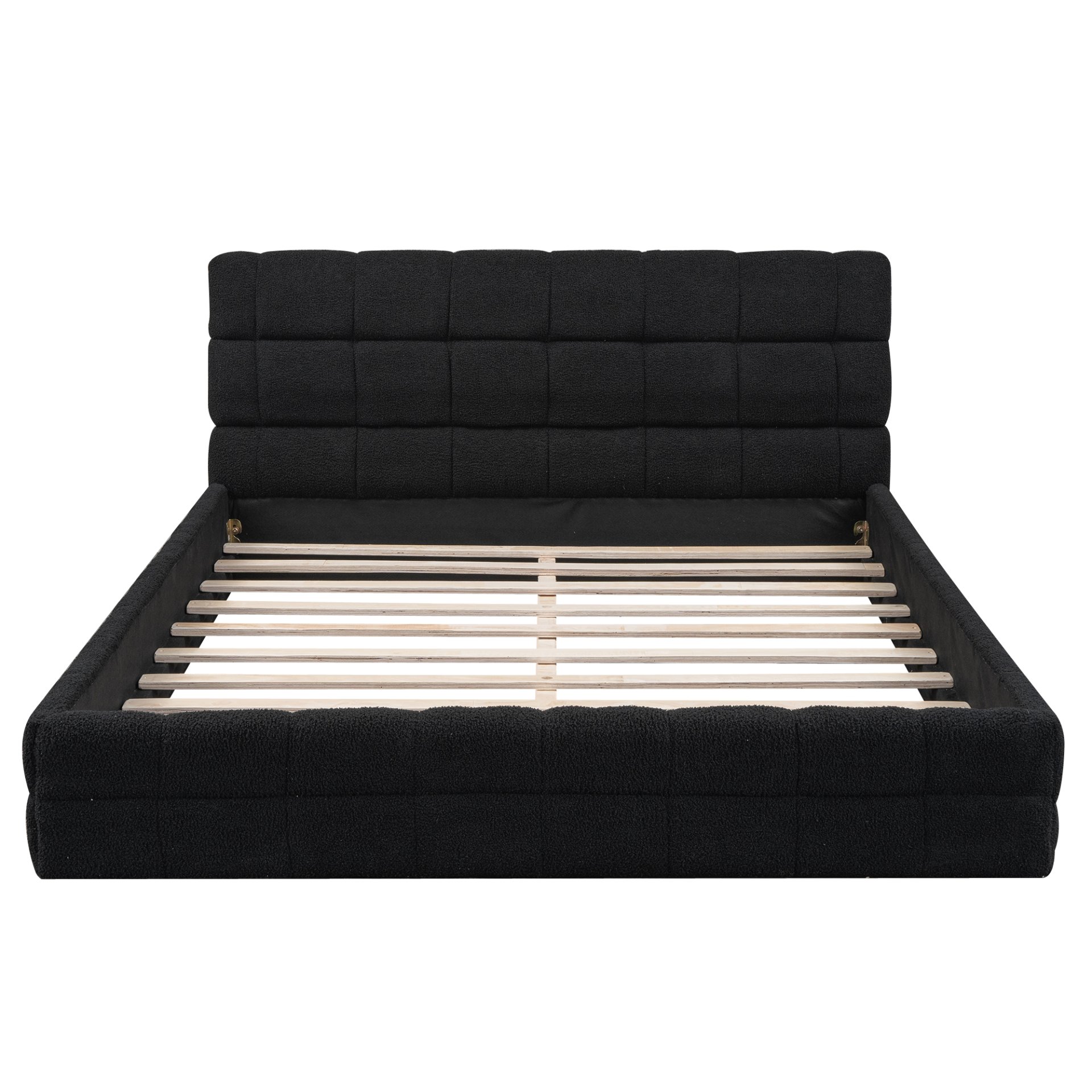 Queen Size Upholstered Platform Bed - Black - Image 8