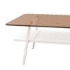 Rectangle Coffee Table, Tempered Glass Tabletop With White Metal Legs, Modern Table For Living Room - Brown / White - Image 7